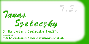 tamas szeleczky business card